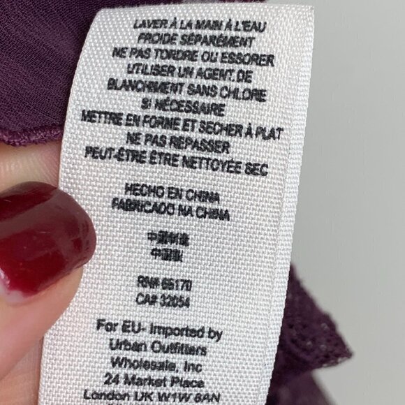 Free People Lace & Mesh Flowy and Layered Burgundy Tank Top Size Small - Picture 6 of 6